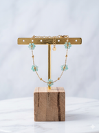 Bracelet chaîne en acier inoxydable & pierres naturelles