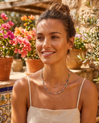 Collier Double Rang – Perles Colorées & Chaîne Dorée